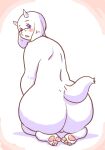  anthro big_butt blush boss_monster bovid butt caprine eyewear female fur glasses hi_res mammal mature_female solo toriel toriellove undertale undertale_(series) video_games white_body white_fur 