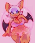  anthro babydoll big_breasts bra breasts chiropteran cleavage clothed clothing coelhinha_artes female lingerie mammal nightgown panties rouge_the_bat sega solo sonic_the_hedgehog_(series) underwear wide_hips 