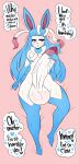  &lt;3 absurd_res animal_humanoid anthro anthrofied balls bed big_balls big_penis blue_hair blush bodily_fluids dialogue eeveelution english_text furniture genitals girly hair heart_font hearts_around_text hi_res huge_balls huge_penis humanoid humanoid_genitalia humanoid_penis hyper hyper_balls hyper_genitalia hyper_penis long_hair lying male nintendo on_back on_bed penis pink_eyes pok&eacute;mon pok&eacute;mon_(species) pok&eacute;morph saltyxodium simple_background solo speech_bubble submissive submissive_male sweat sylveon text text_with_heart thick_thighs touching_penis vein veiny_penis video_games 