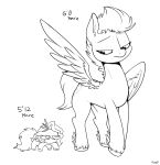  black_and_white equid equine hasbro hi_res line_art mammal meme mlp_g5 monochrome my_little_pony pegasus pipp_petals_(mlp) shitpost short sibling simple_background size_difference skoon white_background wings zipp_storm_(mlp) 
