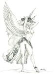  anthro anthrofied baron_engel beach breasts clothing cutie_mark equid equine feathered_wings feathers female friendship_is_magic genitals graphite_(artwork) greyscale hands_behind_head hasbro hi_res horn looking_at_viewer mammal monochrome my_little_pony navel nipples nude pencil_(artwork) princess_celestia_(mlp) pussy seaside simple_background solo sun_hat traditional_media_(artwork) unguligrade_anthro white_background winged_unicorn wings 