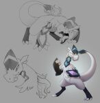  cubow dragon full-length_portrait hakamo-o headshot_portrait hi_res male multiple_poses nintendo pok&eacute;mon pok&eacute;mon_(species) portrait pose simple_background sketch solo standing video_games 