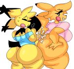  anthro anthro_on_anthro anthrofied big_butt bodily_fluids bottomless breasts butt clothed clothing cum female genital_fluids genitals hi_res hot_dogging huge_butt lewd_dorky male male/female nintendo penis pichu pikachu pok&eacute;mon pok&eacute;mon_(species) pok&eacute;morph simple_background video_games white_background 