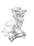  2021 android anthro areola baron_engel breasts butt earth_pony equid equine eyebrows fan_character female graphite_(artwork) greyscale hair hands_behind_head hasbro hi_res hooves horse long_hair looking_at_viewer machine mammal metal monochrome my_little_pony nipples nude open_mouth pencil_(artwork) pony pose robot solo traditional_media_(artwork) 