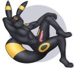  animal_genitalia animal_penis anthro balls black_body black_fur canine_penis eeveelution fur genitals hi_res kimsretroshirt knot looking_at_viewer male maleherm_(lore) nintendo penis pok&eacute;mon pok&eacute;mon_(species) red_eyes sheath simple_background solo umbreon video_games white_background zero3_delta 