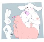  &lt;3 anthro blush breasts censored domestic_pig female fur genitals girly hi_res lagomorph leporid male mammal nipples nude overweight overweight_female penis rabbit suid suina sus_(pig) umisag85rabb99 