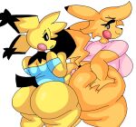 anthro anthro_on_anthro anthrofied big_butt bottomless breasts butt clothed clothing female genitals hi_res hot_dogging huge_butt lewd_dorky male male/female nintendo penis pichu pikachu pok&eacute;mon pok&eacute;mon_(species) pok&eacute;morph simple_background video_games white_background 