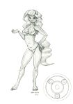  2021 anthro baron_engel bikini breasts clothing cutie_mark earth_pony equid equine eyebrows fan_character female graphite_(artwork) greyscale hair hand_on_hip hasbro hi_res horse long_hair looking_at_viewer mammal monochrome my_little_pony navel pencil_(artwork) pony skinny small_waist solo standing swimwear traditional_media_(artwork) 