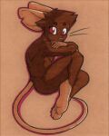  aalst_(rotten_owl) anthro brown_body brown_fur fur girly hi_res male mammal mouse murid murine red_eyes rodent rotten_owl solo traditional_media_(artwork) whiskers 