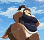  anthro breasts cleavage clothed clothing cloud female mammal mustela mustelid musteline obese overweight sky solo sumo true_musteline xxsparcoxx 