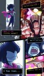  absurd_res ambiguous_gender animate_inanimate armor comic deltarune dialogue dialogue_box duck_lock duo english_text hi_res human humanoid kris_(deltarune) male mammal marionette not_furry spamton_g._spamton text undertale undertale_(series) video_games 