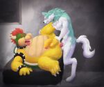  6:5 anal anal_penetration anthro balls bowser bracelet brand_new_animal canid canine canis collar cowardlion duo erection fur genitals hair jewelry koopa male male/male mammal mario_bros nintendo open_mouth penetration penis scalie shirou_ogami simple_background spiked_bracelet spiked_collar spikes studio_trigger tongue tongue_out video_games wolf 