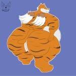  1:1 absurd_res anthro bigkingwoof butt felid hi_res male mammal morbidly_obese nestle_killa nude obese overweight pantherine solo tiger wings 