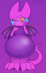  ambiguous_gender anthro bakura_(kitty_pride) belly big_belly chiropteran embarrassed foxball happy hyper hyper_belly kitty_pride lying mammal nude obese on_front one_eye_closed overweight rodent smile solo standing wink 