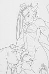  andromorph andromorph/male anthro cunnilingus dragon dragonofdarkness13 duo ed_ryujin genitals hi_res intersex intersex/male jason_(sexydragon201) male monochrome oral pussy scar sex size_difference vaginal 