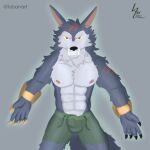  1:1 2021 anthro canid canine canis clothed clothing digital_media_(artwork) fur hi_res league_of_legends looking_at_viewer lubanart male mammal riot_games simple_background solo video_games warwick_(lol) wolf 