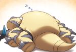  3_toes 6_legs absurd_res altered_forme_giratina ambiguous_gender belly claws featureless_crotch feet feral giratina gold_claws hi_res legendary_pok&eacute;mon lying nintendo on_back on_ice_(artist) pok&eacute;mon pok&eacute;mon_(species) shiny_pok&eacute;mon sleeping slightly_chubby solo sound_effects toe_claws toes video_games yellow_body zzz 