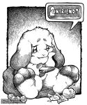  2021 ambiguous_gender anthro apple_inc. bean_bag cellphone chibi crumpled_paper depression english_text featureless_crotch fur iphone lagomorph leporid mammal monochrome nude o-kemono paper phone photo rabbit smartphone solo text 