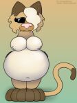  anthro belly big_belly big_breasts breasts domestic_cat felid feline felis female foxball gatto_(kitty_pride) hair happy hyper hyper_belly kitty_pride lying mammal nipples nude obese on_front overweight smile solo standing 