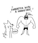  abs anthro armor canid canine canis clothed clothing duo eyelashes flag headgear headgear_only helmet helmet_only human knight male mammal monochrome muscular muscular_male nipples pecs topless topless_male twistcmyk underwear warrior wolf 