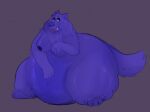 anthro belly big_belly blue_body blueberrification blueberry_inflation breasts canid canine canis food fruit inflation male mammal nipples plant solo sstinkies wolf 