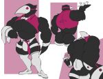  2021 anthro avian big_bulge big_muscles big_pecs bodily_fluids bow_tie bulge butt champagne_glass clothed clothing cum cum_through_clothing cum_through_underwear darkner deltarune erection erection_under_clothing footwear genital_fluids hi_res huge_muscles lactating legband legwear male male_lactation mask milk muscular muscular_anthro muscular_male nipples pecs pink_background plate shoes simple_background socks solo standing swatchling swirlzeez thigh_highs thigh_socks thighband thong topwear undertale_(series) underwear video_games wet wet_clothing wet_underwear white_background 