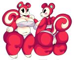  animal_crossing anthro big_butt breasts butt cleavage clothed clothing female fur hi_res huge_butt lewd_dorky mammal nintendo poppy_(animal_crossing) rear_view red_body red_fur rodent sciurid simple_background solo thick_thighs tree_squirrel video_games white_background 
