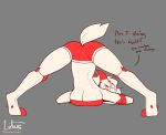  anthro athletic bovid breast_squish breasts caprine cleavage clothed clothing deity female fur goat hair hi_res hooves jack-o&#039;_pose looking_at_viewer looking_back lotus_(lotusgoatess) lotusgoatess mammal navel pose presenting red_eyes red_hair ribbons solo squish under_boob white_body white_fur 