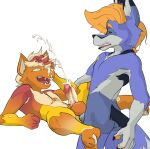  absurd_res anal anal_penetration anthro anthro_on_anthro anthro_penetrated anthro_penetrating anthro_penetrating_anthro balls beefrequency blonde_hair blue_body blue_fur bodily_fluids butt canid canine canis claws coyote cum cum_on_face cum_on_stomach duo ejaculation erection eye_roll felid feline fur genital_fluids genitals grey_body grey_fur hair hand_on_face hand_on_leg hand_on_thigh hands-free hi_res humanoid_genitalia humanoid_penis looking_pleasured male male/male male_penetrated male_penetrating male_penetrating_male mammal nude open_mouth orange_balls orange_body orange_fur orange_hair orgasm pawpads penetration penile penis sex simple_background smile teeth toe_claws tongue white_body white_fur yellow_body yellow_fur 