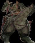  3d_(artwork) animal_genitalia anthro armor biped butt butt_focus cloaca digital_media_(artwork) female genitals hi_res horizontal_cloaca lizard mostly_nude muscular open_mouth presenting presenting_cloaca quake quake_champions raised_tail reptile reptilligator scalie sharp_teeth simple_background sorg_(species) sorlag teeth thick_thighs tongue veiny_muscles wide_hips yellow_sclera 