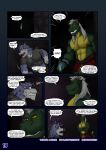  angry anthro blue_fire bob_(vju79) broken_horn canid canine canis clenched_teeth clothed clothing colored_fire comic confrontation crossed_arms dark_room dialogue dragon duo ears_back english_text evil_grin fire gervic_(vju79) green_body green_scales grey_clothing grey_shirt grey_topwear growling hair heterochromia hi_res horn inner_ear_fluff long_hair magic magic_user male mammal multicolored_body muscular muscular_anthro muscular_male open_mouth pecs pivoted_ears profanity scales scalie shirt shocked smile smug snarling standing tail_tuft teeth text tight_clothing topless topless_male topwear tuft two_tone_body url vju79 white_hair wide_eyed wingless_dragon wolf wristband yellow_body yellow_sclera 
