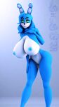 2021 3d_(artwork) 4k 9:16 absurd_res animatronic anthro areola artist_name bent_over big_areola big_breasts big_butt blue_body blue_hair blue_skin breasts butt curvy_figure digital_media_(artwork) eyelashes eyeshadow female fingers five_nights_at_freddy&#039;s five_nights_at_freddy&#039;s_2 glowing glowing_eyes green_eyes hair hi_res hourglass_figure huge_breasts huge_butt lagomorph leporid lips looking_at_viewer machine makeup mammal multicolored_body multicolored_skin nipples nude rabbit robot simple_background siri_sfm solo source_filmmaker standing thick_thighs toy_bonnie_(fnaf) video_games voluptuous white_body white_skin wide_hips 