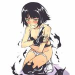  black_hair bleach blush embarrassed fundoshi grey_eyes japanese_clothes mosha short_hair sketch solo sui-feng sweat torn_clothes 