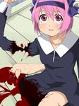  amputee blood elfen_lied guro hentai_(1985) horns injury nana_(elfen_lied) pink_eyes pink_hair ribbon short_hair solo tears 