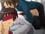  anal bdsm blindfold blush bondage bound kita_high_school_uniform koizumi_itsuki kyon multiple_boys necktie open_mouth school_uniform sex suzumiya_haruhi_no_yuuutsu yaoi 