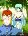  breasts kuwabara_kazuma tagme undressing yu_yu_hakusho yukina_(yu_yu_hakusho) 