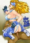  1girl ass big_ass blonde_hair blue_eyes blue_mary boots breasts censored cow_girl cowgirl from_behind girl_on_top gloves huge_ass huge_breasts king_of_fighters king_of_fighters_maximum_impact kneeling kof kof:_maximum_impact large_breasts leaning_back long_hair looking_back maximum_impact open_mouth panties sex sitting snk straddling surprise surprised the_king_of_fighters twintails underwear upright_straddle vaginal 