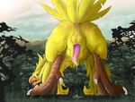  ass ass_up avian balls beak bent_over bird blush butt chocobo claws cum cumdrip cyan_eyes feathers feral final_fantasy forest furry green_eyes looking_at_viewer looking_back male narse narse_(artist) naughty_face penis presenting presenting_hindquarters saliva solo tapering_penis tongue tree yellow_feathers 