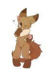  &lt;3 absurd_res alpha_channel ambiguous_gender anthro anthrofied black_nose bow_ribbon brown_body brown_eyes brown_fur brown_hair cute_expression eevee featureless_crotch fur hair half-closed_eyes hi_res looking_at_viewer narrowed_eyes navel nintendo open_mouth pawpads paws pink_pawpads pok&eacute;mon pok&eacute;mon_(species) pok&eacute;morph solo teeth tongue unknown_artist video_games 
