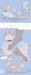  2019 after_transformation anthro arcanis breast_grab breasts canid canine canis clothed clothing collar comic dialogue duo exposed_breasts faceless_character faceless_male female forced fully_clothed gender_transformation hand_on_breast hi_res imminent_rape jam_(artist) male male/female mammal mirror mtf_transformation nipples nude raised_clothing raised_shirt raised_topwear shirt surprise topwear transformation undressing_another wolf 