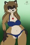  2016 2:3 anthro bikini breasts cleavage clothed clothing female hi_res mammal procyonid raccoon raccoonpioneer solo swimwear 