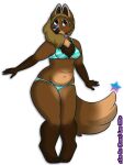  2013 absurd_res alpha_channel anthro bikini canid canine clothing female hi_res mammal maned_wolf rezeict smile solo swimwear 