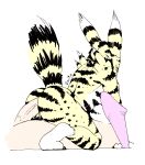  anthro bandai_namco big_breasts biped breasts butt cowgirl_position digimon digimon_(species) digital_media_(artwork) duo female from_front_position hi_res huge_breasts human male male/female mammal on_bottom on_top realius renamon sex simple_background spots stripes thick_thighs traditional_media_(artwork) 