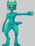  3d_(artwork) 4_fingers animated anthro breasts claws digital_media_(artwork) feet female fingers genitals green_body hi_res horn kobold kobold_adventure looking_at_viewer loop moe_(kobold_adventure) nude pussy short_playtime simple_background solo unknown_artist 