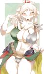  absurd_res anthro big_breasts breasts camel_toe canid canine canis cleavage clothed clothing domestic_dog female fur ginko0101 hair helga_(world_flipper) hi_res kemono mammal solo white_body white_fur white_hair world_flipper 