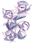  2017 angry anthro captain_amelia disney domestic_cat felid feline felis female grin hi_res luaudrey mammal markings mole_(marking) sketch smile smirk solo treasure_planet 