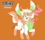  3_fingers 3_toes blush blush_lines bow_ribbon brown_body brown_eyes chest_tuft feet female feral fingers fluffy fur great9star green_body green_eyes happy heterochromia hybrid legendary_pok&eacute;mon lineless multicolored_body multicolored_fur nintendo open_mouth pink_ribbon pok&eacute;mon pok&eacute;mon_(species) ruka_vaporeon shaymin simple_background sky_forme_shaymin solo toes tongue tuft video_games white_body 