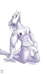  anthro avie aviesergal balls big_balls big_bulge big_penis bodily_fluids bulge clothing cum detailed_bulge dripping excessive_precum genital_fluids genital_outline genitals hi_res male muscular muscular_anthro muscular_male nipple_tape pasties penis penis_outline precum precum_drip precum_on_penis precum_string precum_through_clothing precum_through_underwear sergal solo tape underwear wet wet_clothing 