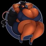  2019 absurd_res anthro big_breasts black_hair blush bovid bovine breasts cattle clothed clothing female hair hands_behind_head hi_res huge_breasts looking_at_viewer mammal mocha_(eikasianspire) solo superix thick_thighs 