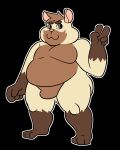  2021 absurd_res anthro belly black_background brown_body bunnybara cricetid hamster hi_res humanoid_hands male mammal moobs overweight overweight_male pink_nose rodent simple_background solo 